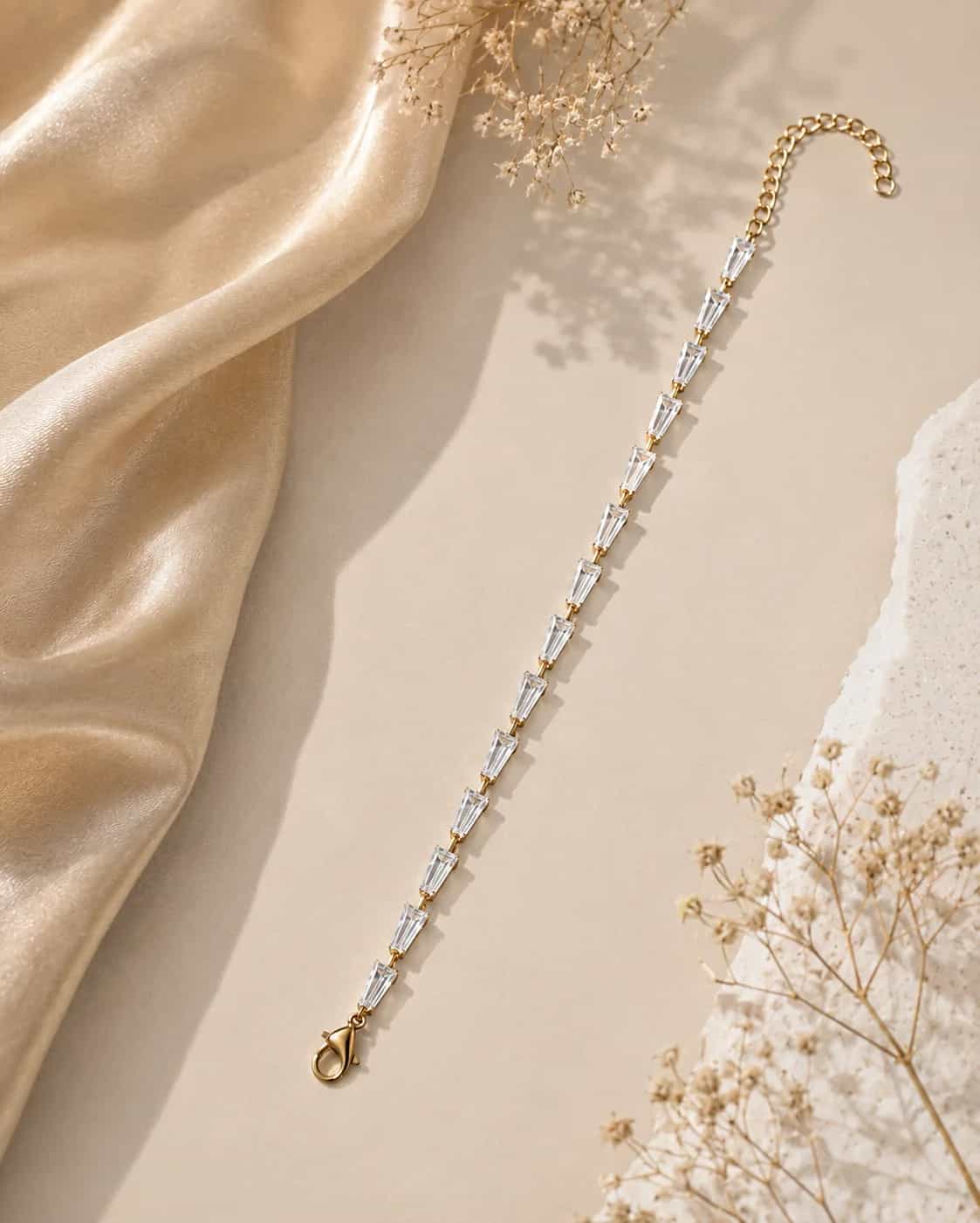 Tapered Crystal Tennis Bracelet