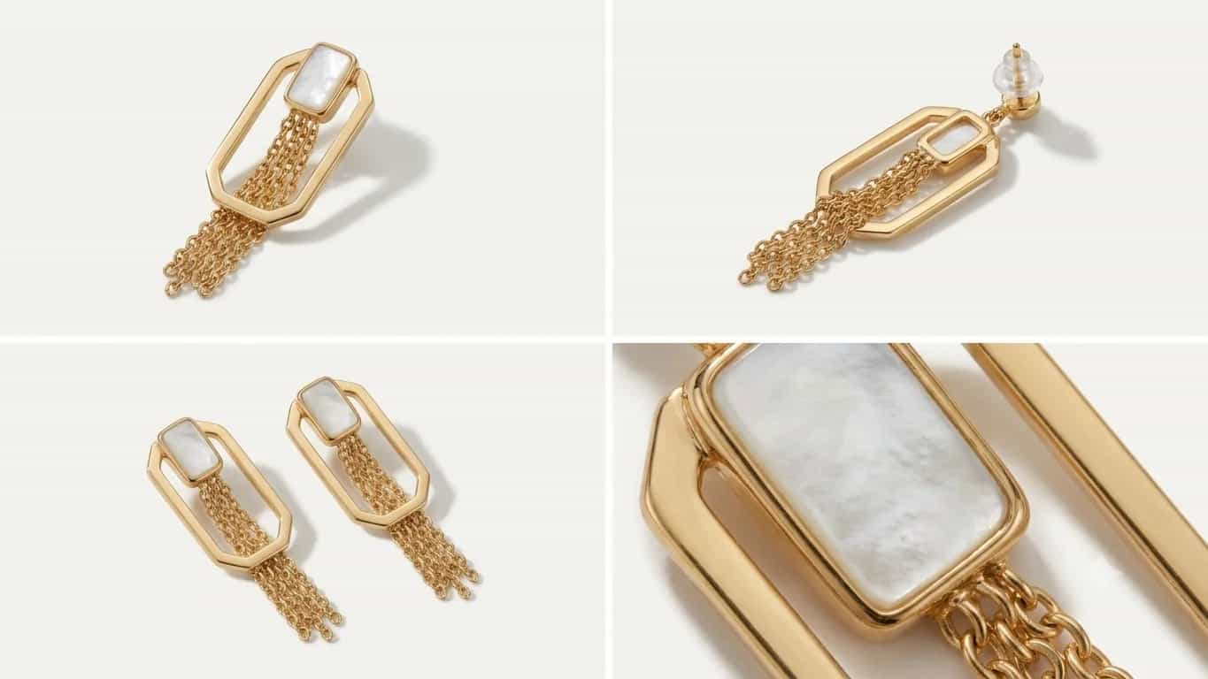 Lumiere Geometric Chain Drop Earrings