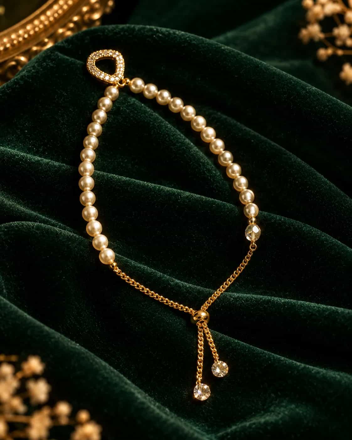 Pearl & Gold Adjustable Bracelet